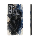 Black Lab Watercolor Art Tough Phone Case - Dog Portrait