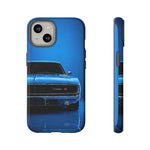 Muscle Car Phone Case Blue 68 Charger RT, Retro Tough Cover for Men