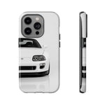 White MK4 Supra Phone Case, Retro 90s JDM Tough Cover for Car Enthusiasts