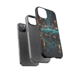 Vintage Teal 1957 Bel Air Classic Car Tough Case | Retro Rainy City Phone Cover