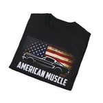 American Muscle Fastback Shirt Patriotic USA Flag | Classic Silhouette Vintage Car T-Shirt