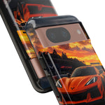 Orange C8 Z06 Flat Plane V8 Speed Art Tough Phone Case