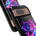Galaxy Cat Cosmic Swirl Vaporwave Phone Case Mystical Tough Case