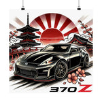 370Z Poster JDM Drift Car Japanese Rising Sun Cherry Blossom Wall Art