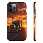 Classic Semi Truck Sunset Highway Phone Case Tough Case