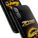 Z06 Corvette Phone Case, Yellow Neon Chrome Studio Cover