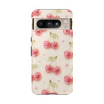 Pink Cherry Pattern Phone Case | Cute Retro Fruit Design