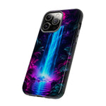 Neon Waterfall Jungle Night Vaporwave Art Tough Phone Case