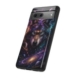 Cosmic Wolf Phone Case, Galaxy Nebula Portrait Tough Cover, Gift