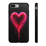 Melting Glitch Heart Neon Phone Case