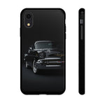 Black 1957 Chevy Bel Air Chrome Front Tough Phone Case for Classic Car Fans