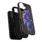 Holographic Wolf Phone Case, Fractured Prism Iridescent Cover