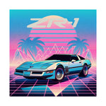 ZR1 C4 Corvette Poster Retro 80s Vaporwave Style Wall Art