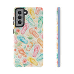 Watercolor Flip Flops pattern Tough Case | Beach Shells Phone Cover