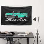 1957 Bel Air Convertible Wall Flag Banner 34x56 Turquoise Tri-Five Decor