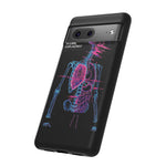 Neon Anatomical Skeleton Phone Case | Internal Displacement Art