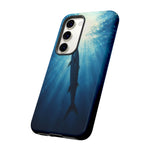 Barracuda Silhouette Phone Case, Sunlit Marine Art Tough Cover