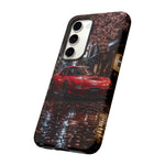 Red FD RX-7 Blossom Alley Tough Phone Case - Rain-Slicked Night