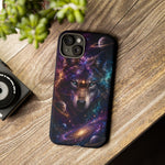 Cosmic Wolf Phone Case, Galaxy Nebula Portrait Tough Cover, Gift