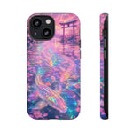 Holographic Koi Cherry Blossom Vaporwave Art Tough Phone Case