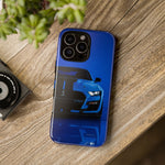 Blue Mustang Art Phone Case, GT500 American Muscle Car Tough Cover for Men