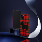 Scottish Terrier Silhouette Plaid Art Tough Phone Case