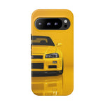 Yellow Skyline Phone Case, R34 GTR 90s JDM Legend Tough Cover for Men Gift