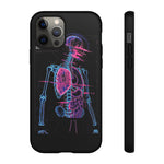 Neon Anatomical Skeleton Phone Case | Internal Displacement Art