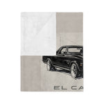 1969 El Camino Classic Car Illustration Blanket Microfiber Velveteen Throw