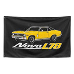 1969 1970 Nova SS 396 L78 Wall Flag Banner 34x56 Muscle Car Garage Decor