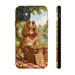 Cocker Spaniel Picnic Scene phone case | vintage dog art