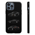 Black 300ZX Sports Car Tough Phone Case - Multi View