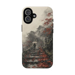 Autumn Temple Steps phone case | Japanese watercolor landscape cover