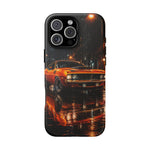 Orange Cuda Phone Case, Rainy City Night Muscle Car Tough Cover