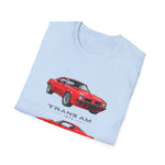 Red 1975 Trans Am Cars T-Shirt | Classic Muscle Car Trio Illustration