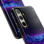 Retro Neon Mountains Phone Case | Vaporwave Galaxy Landscape