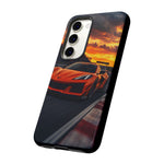 Orange C8 Z06 Flat Plane V8 Speed Art Tough Phone Case