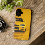 Yellow Skyline Phone Case, R34 GTR 90s JDM Legend Tough Cover for Men Gift