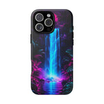 Neon Waterfall Jungle Night Vaporwave Art Tough Phone Case