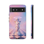 Praying Cherub Statue halo Vaporwave Aesthetic phone case