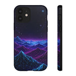 Retro Neon Mountains Phone Case | Vaporwave Galaxy Landscape