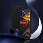 Orange C8 Z06 Flat Plane V8 Speed Art Tough Phone Case