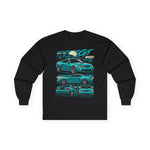 2001 Mustang GT Illustration Long Sleeve Tee | Teal Muscle Car