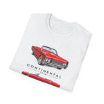 Red 1966 Continental Classic Car T-Shirt | Vintage Convertible Illustration