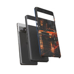 Challenger RT Phone Case, Rainy City Night Muscle Car Tough Cover