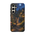 Moonlit Garden Cat Phone Case, Firefly Painterly Art Cover