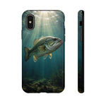 Largemouth Bass Phone Case, Sunlit Underwater Tough Cover, Gift