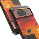 Western Sunset Cowboy Phone Case | Rugged Protective Cover