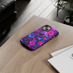 Synthwave Skull Neon Floral Vaporwave Art Tough Phone Case
