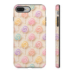 Pastel Swirl Lollipops Tough Case | Candy Pattern Phone Cover